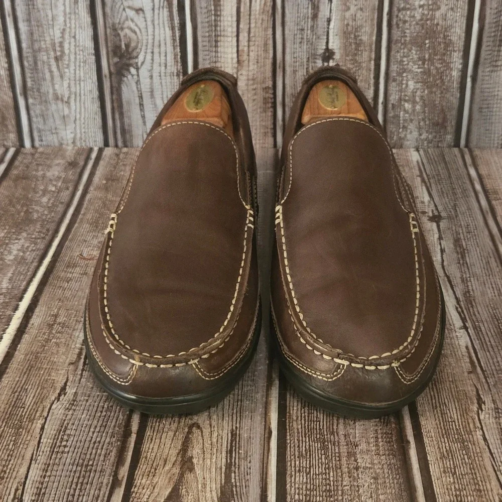 Sz 8.5 M Mens Cole Haan Tucker Venetian Brown Leather Vibram Driver Loafers